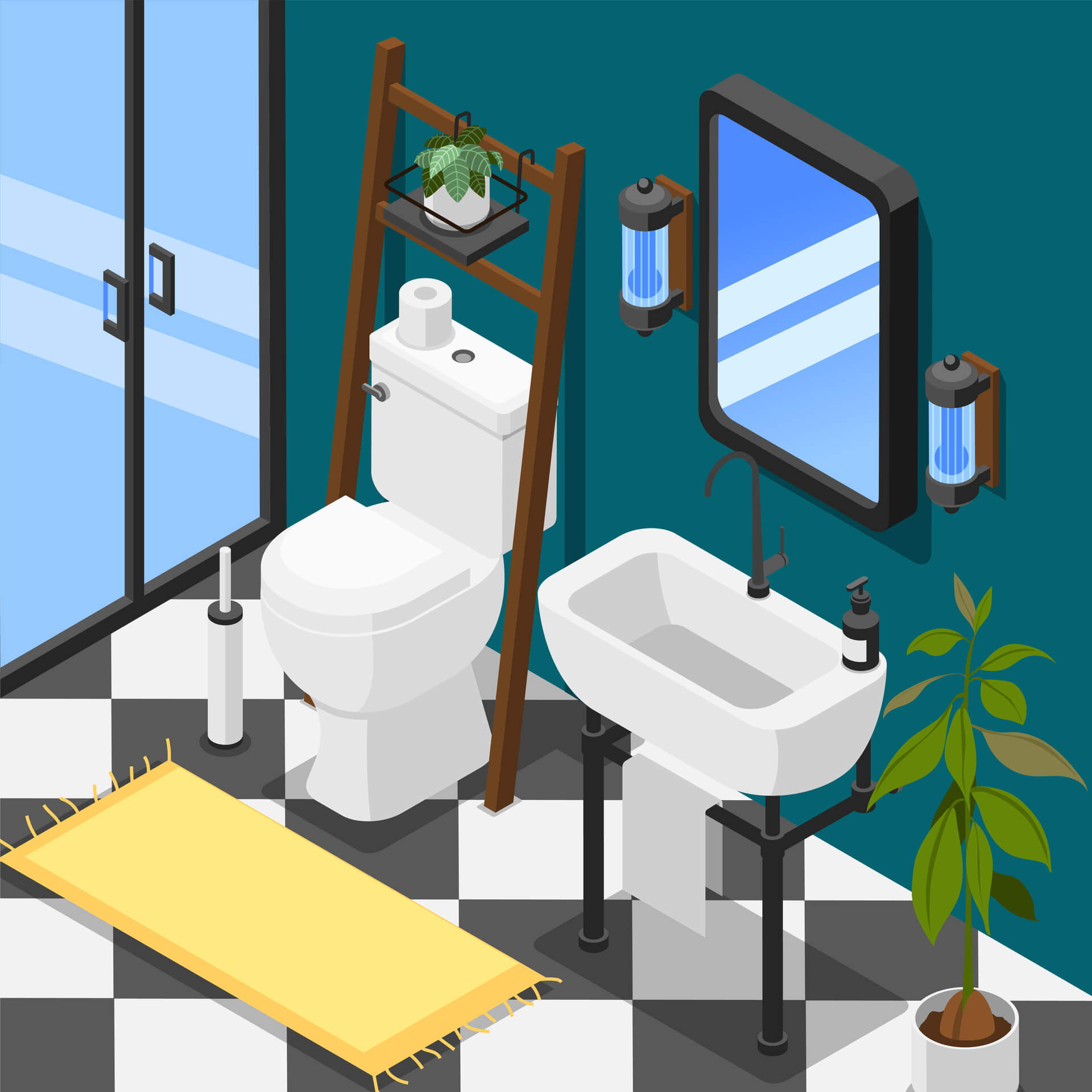 Installation des équipements de salle de bain - baignoire, douche
